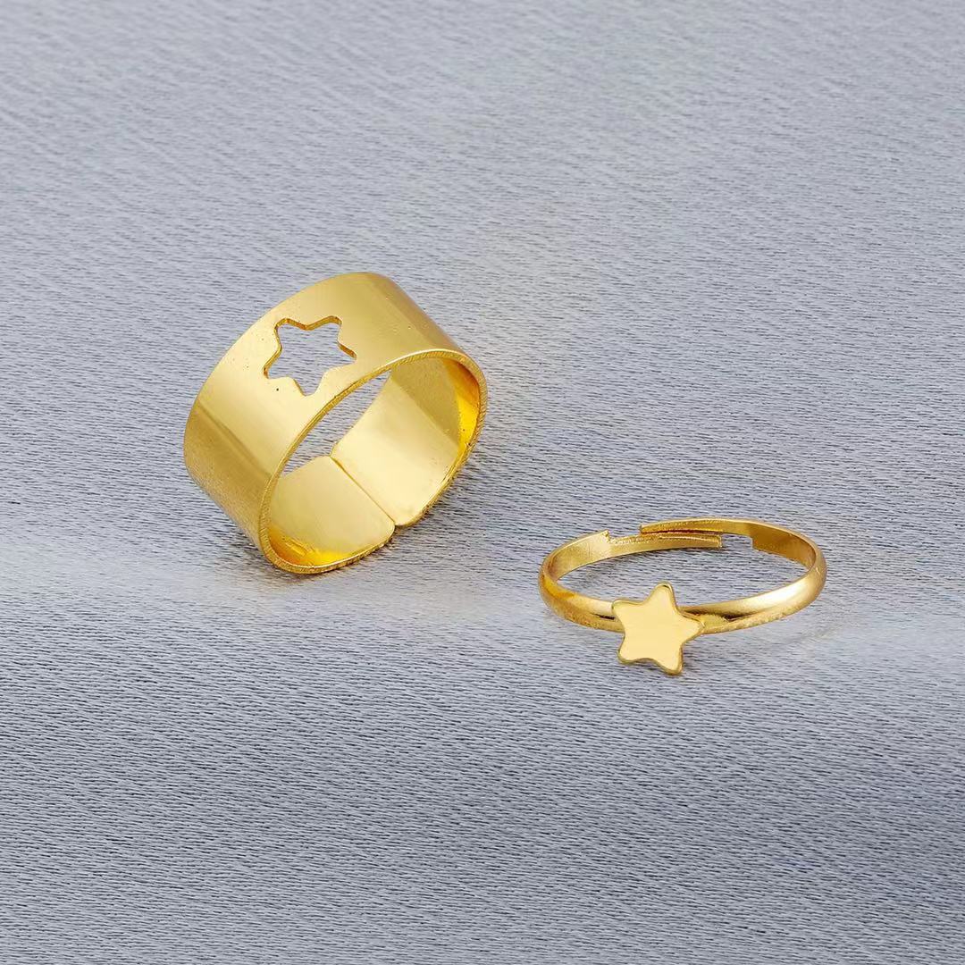 Fashion Geometric Hollow Adjustable Dinosaur Ring Set - Trendy Minimalist Jewelry