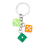 Dice Shaped Resin Keychain Accessory