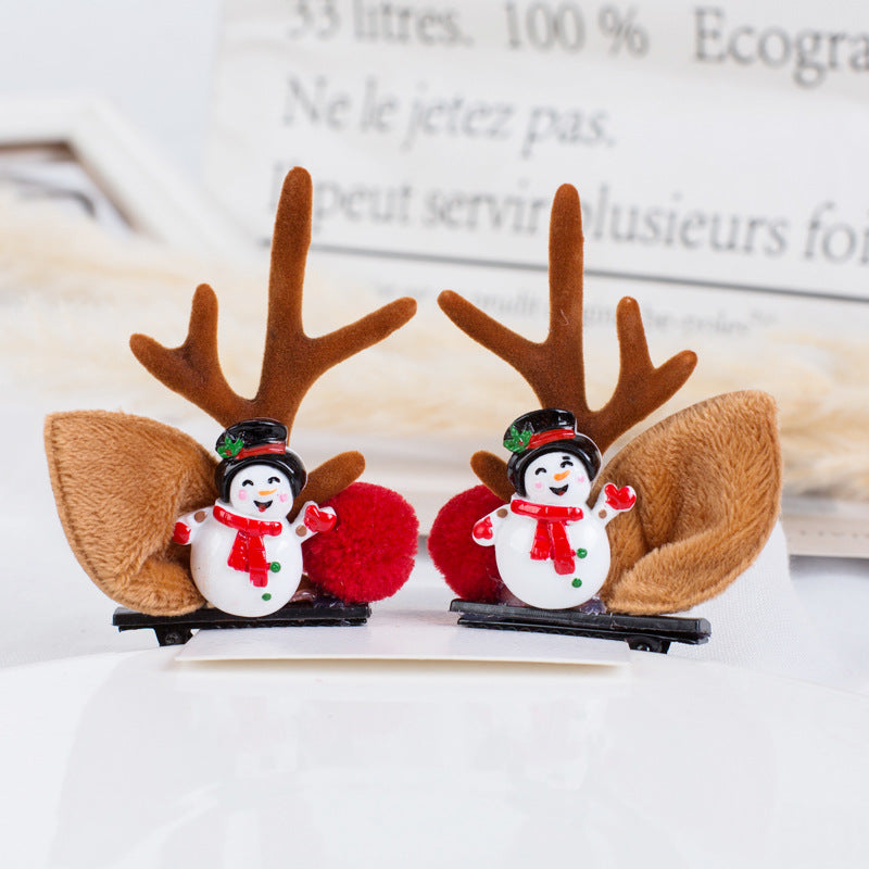 Cute Antlers Alloy Hair Clip and Headband for Christmas