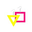 1 Pair Retro Geometric Neon Acrylic Drop Earrings