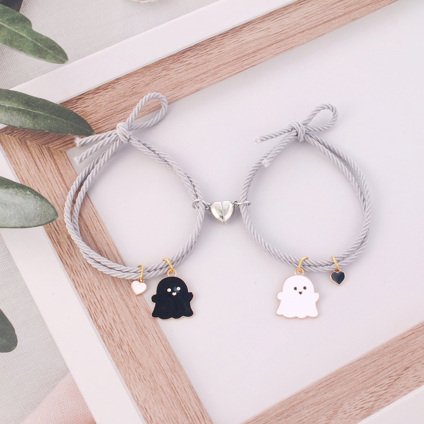 Fashion Cartoon Character Heart Magnet Halloween Ghost Couple Bracelets