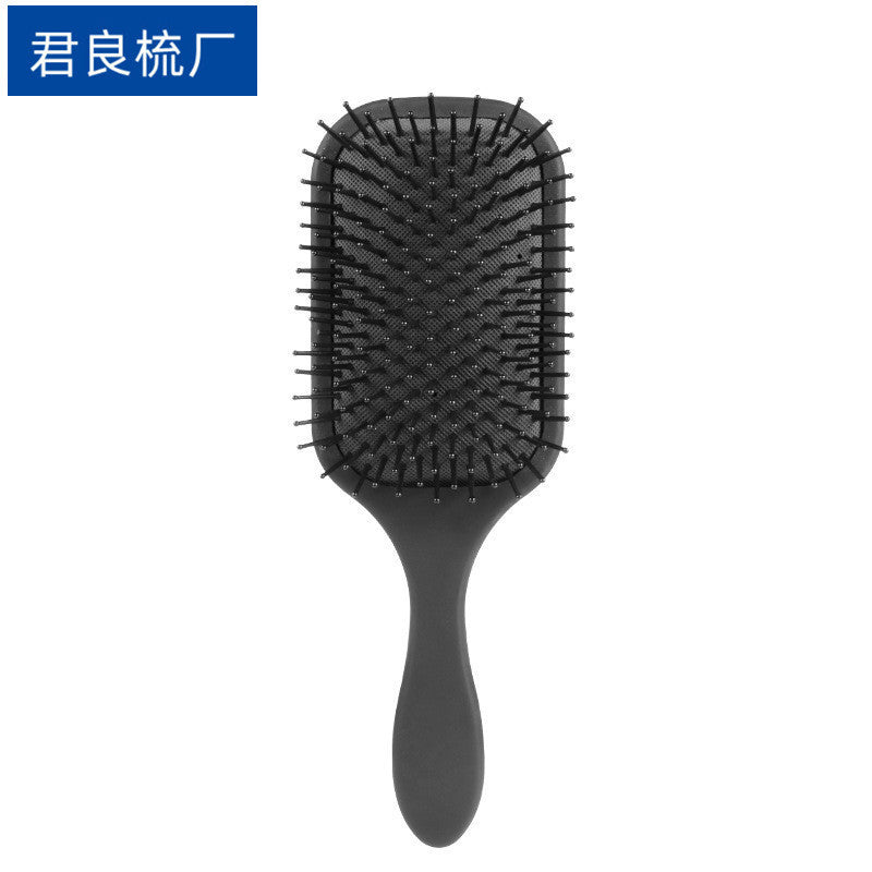 Simple Classic Solid Color ABS Square Plate Massage Comb - Rubber Lacquer Matte Finish, Dual-Purpose Anti-Knot Hairdressing Comb