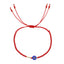 Bohemian Red Crystal & Blue Glass Beaded Women's Drawstring Bracelet