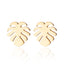 Women's Palm Tree & Leaf Stainless Steel Earrings - Minimalist Studs