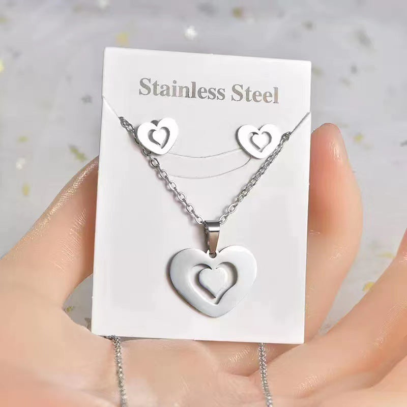 Simple Star and Butterfly Stainless Steel Jewelry Set for Women and Men