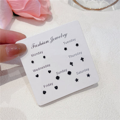 1 Set Cute Sweet Flower Stoving Varnish Plastic Ear Studs