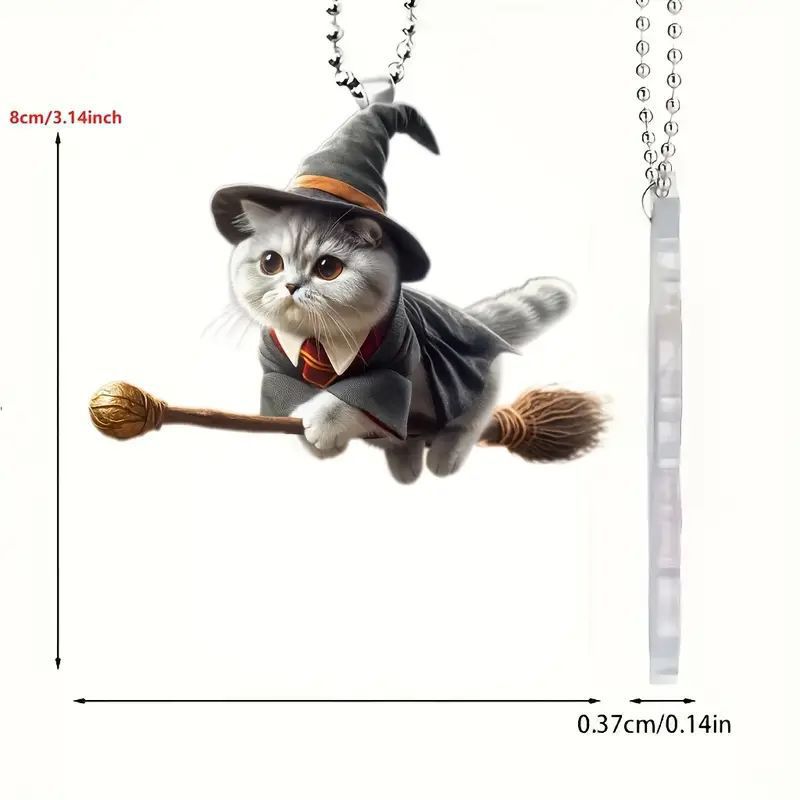 Cute Cat Acrylic Bag and Rearview Mirror Pendant Decoration