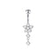 1 Piece Heart & Butterfly Zircon Inlay Stainless Steel Belly Ring Set