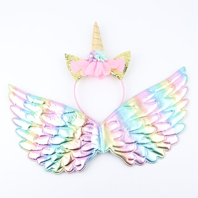 Colorful Butterfly Fairy Angel Wings Costume Props Headband