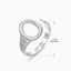 Fashion Geometric Oval Stainless Steel Adjustable Ring