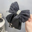 Women's Elegant Satin Bow Hair Clip with Rhinestones and Lace Detailing