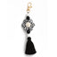 Pastoral Color Block Beaded Silicone Tassel Keychain for Women