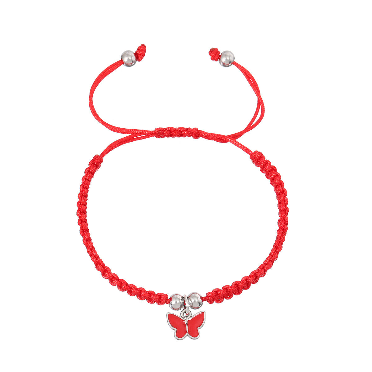 Cute Butterfly Nylon Metal Braid Adjustable Women's Bracelet