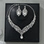 Elegant Bridal Rhinestone Crown Jewelry Set - Necklace and Earrings