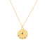 Elegant Zircon Gold Plated Stainless Steel Pendant Necklace with Coin and Shell Design