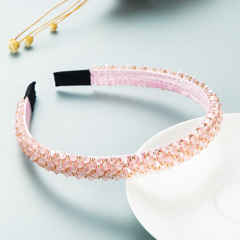 Women's Fashion Handmade Crystal Beaded Hair Band Accessory