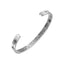 Minimalist Engraved Stainless Steel Gold Plated Open Cuff Bracelet Wholesale