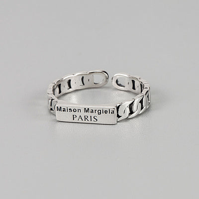 Simple Style Vintage Letter Sterling Silver Rings for Women