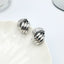 Geometric Stripe Alloy Plating Cross Metal Stud Earrings