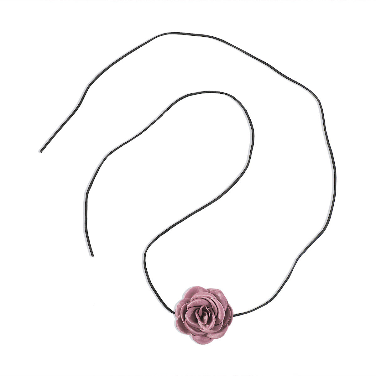 Elegant Vintage Rose Fabric Choker Necklace for Women