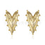 1 Pair Minimalist Heart Shape 24K Gold Plated Copper Stud Earrings