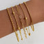 Geometric Heart Shape Gold Bead Bracelet Set - 5 Piece Simple Style Jewelry