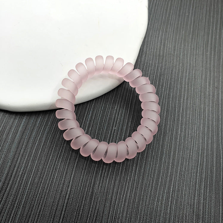 Simple Solid Color Rubber Hair Tie & Frosted Traceless Head Rope Set