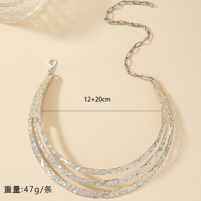 Hip-hop Punk Multi-layer Circle Choker Necklace for Women