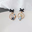 Fashion Cartoon Enamel Butterfly Bow Drop Earrings