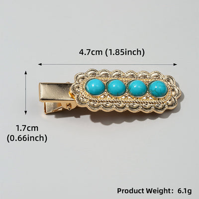 Women's Retro Turquoise Alloy Hair Clip