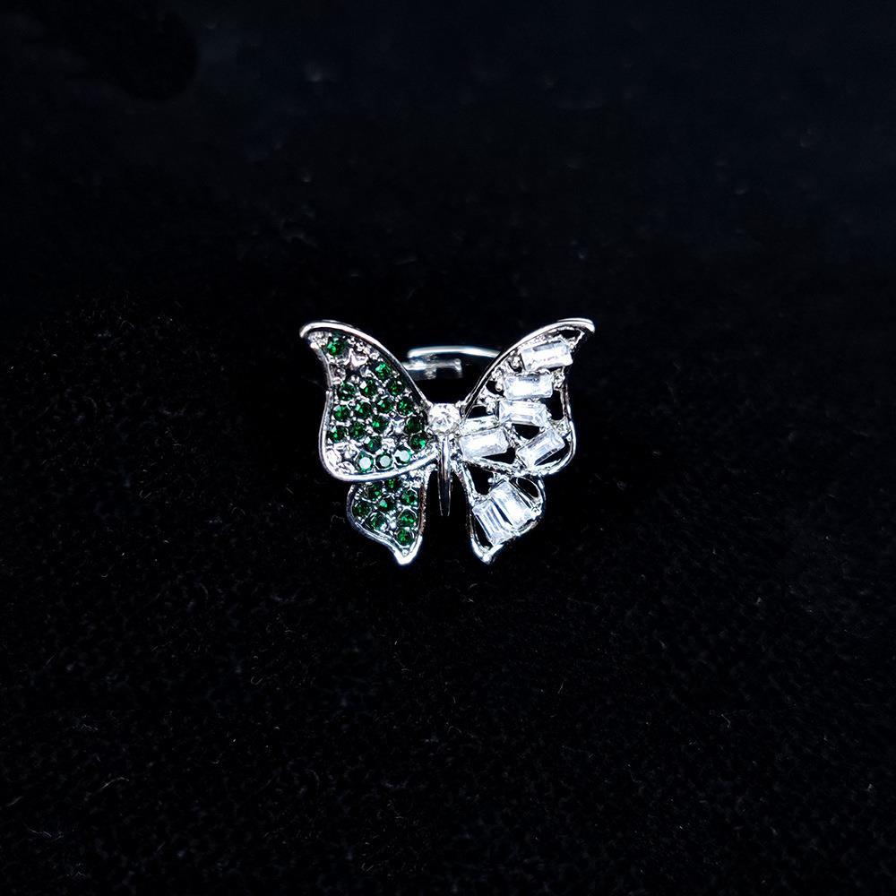 Fashion Rhinestone Butterfly Adjustable Women's Ring