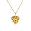 Heart Shape Titanium Steel Photo Locket Necklace in Gold