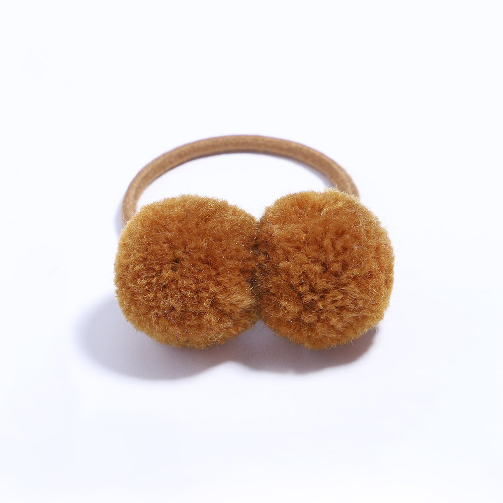 Fashion Simple Hair Ring Rubber Band with Cute Pom Pom for Kids