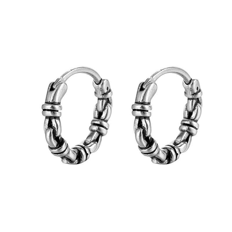 Hip-hop Geometric Titanium Steel Twisted Chain Unisex Earrings