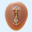 Elegant Heart Shape Zircon Inlay Gold Plated Belly Button Ring and Clip