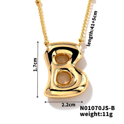 304 Stainless Steel Gold Plated Alphabet Pendant Necklace