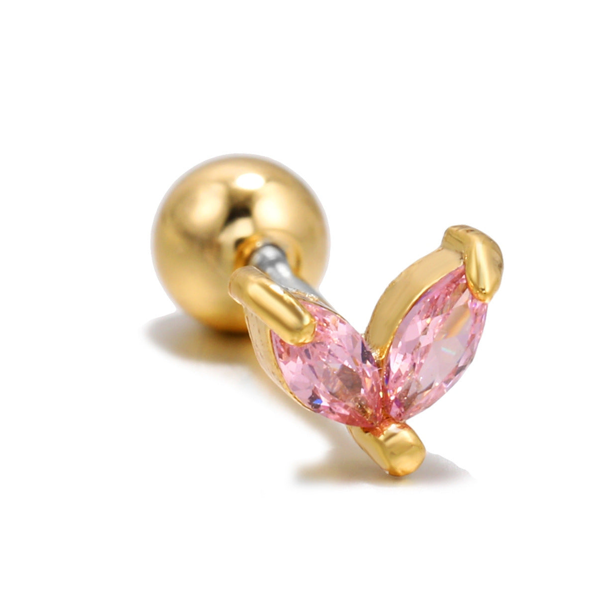 Kolamic 18K Gold Cute Bear Cloud Earrings with Colorful Zircon Studs