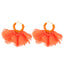 1 Pair Ethnic Style Flower Chiffon Pleated Inlay Beads Women'S Earrings