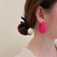 Simple Candy Color Matte C-shaped Acrylic Earrings with S925 Silver Needle