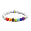 Fashion Multicolor Lava Stone & White Agate Beaded Bracelets