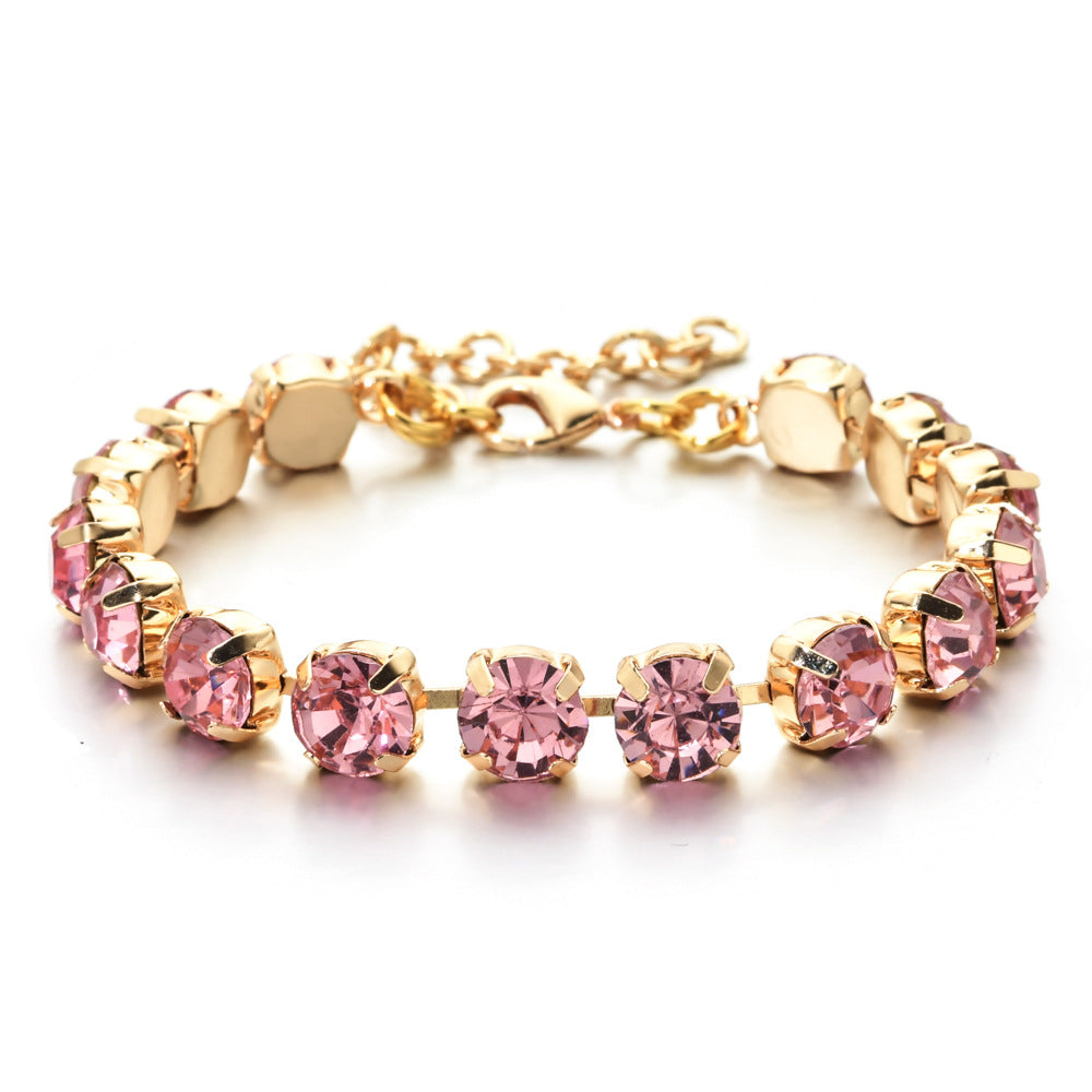 Elegant Geometric Copper Zircon Crystal Bracelet