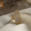 Elegant Geometric Zircon 18k Gold Plated Open Ring