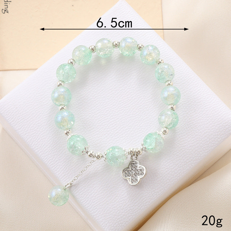 Lady Sweet Classic Pentagram Bell Crystal Alloy Moonstone Bracelets for Women