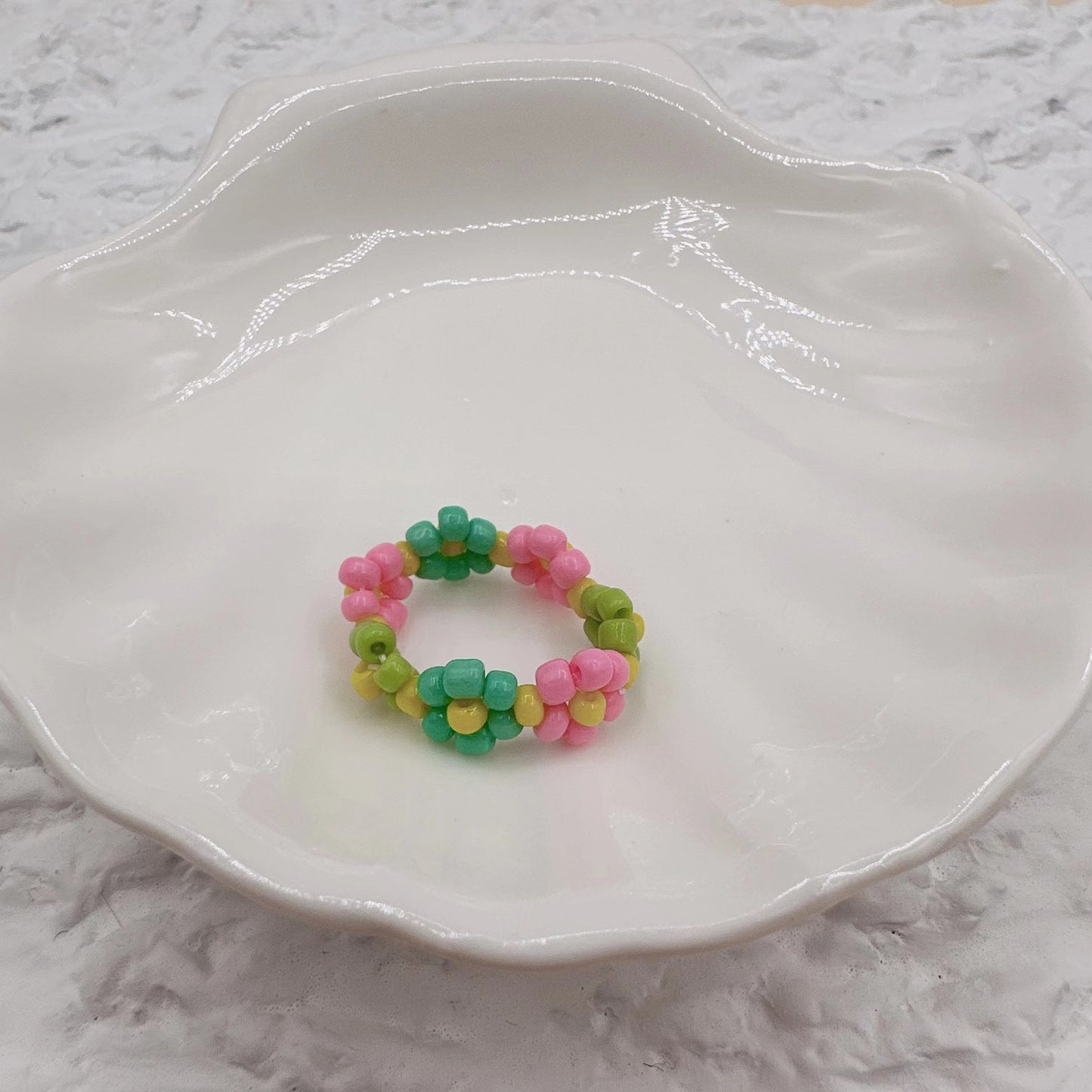 Sweet Flower Seed Bead Colorful Women's Rings