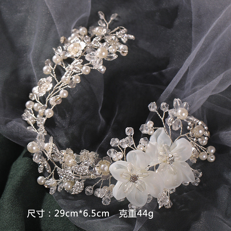 Women's Bridal Flower Pearl Hair Comb Accessory