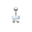 Elegant Butterfly Wings Zircon Rhinestone Belly Ring in White Gold Plated Stainless Steel