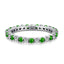 Retro Square Sterling Silver Emerald Gemstone Adjustable Ring