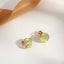 Elegant Heart & Bow Opal Pearl Rhinestone Ear Clips - 1 Pair