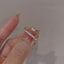 Fashion Minimalist Red Agate Zircon Inlay Open Ring for Women