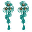 1 Pair Casual Elegant Vacation Flower Inlay Alloy Rhinestones Silver Plated Layered Drop Earrings